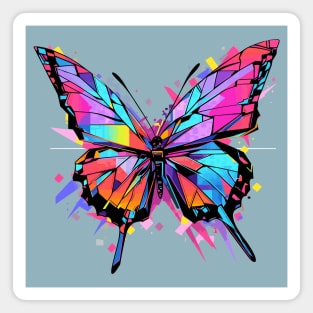 A colorful butterfly with splats Magnet